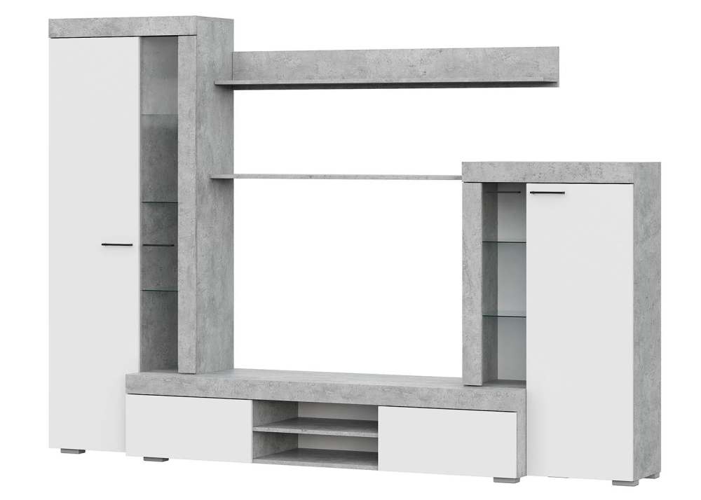 Мебель для гостиной «МГС 5» Цемент светлый/Белый