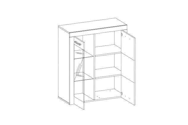 Шкаф с витриной «Оскар» 1V1D